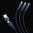 Baseus Cable Flash Series Ⅱ One-for-three Fast Charging Data Three in One Cable USB to M L C 100W 1.2m Blue CASS030003 image