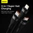 Baseus Flash Series Ⅱ One-for-three Fast Charging Data Cable USB to M L C 66W 1.2m(CASS040001)- Black image