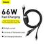 Baseus Flash Series Ⅱ One-for-three Fast Charging Data Cable USB to M L C 66W 1.2m(CASS040001)- Black image