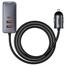 Baseus Share Together PPS multi-port Fast charging car charger with extension cord 120W 3U Plus1C (CCBT-B0G)-Gray image