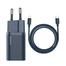 Baseus Super Si Quick Charger 1C 20W CN Sets Blue（With Superior Series Fast Charging Data Cable Type-C to iP PD 20W 1m Blue)-TZCCSUP-A03 image