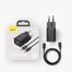 Baseus Super Si Quick Charger 1C 25W EU Sets Black（With Mini White Cable Type-C to Type-C 3A 1m Black)-TZCCSUP-L01 image