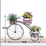 Bike Flower Pot White Garden Planter Decorative Metal Wedding Bicycle Garden Flower Stand image