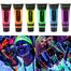 Body Paint-Paint Glow Darkness UV Black Light Reactive Glow Face, Set of 6 tubes Neon Fluorescent, 25 ml each tube image