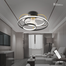 Breezelux Alpha 20 Inch Modern Luxury Decorative Silent Underlight Remote Ceiling Mount Fan (White-Black) image
