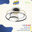 Breezelux Alpha 20 Inch Modern Luxury Decorative Silent Underlight Remote Ceiling Mount Fan (White-Black) image