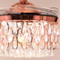 Breezelux Alpha 48 Inch Crystal Retractable Luxury Decorative Silent Underlight Invisible Blade Chandelier With Remote Ceiling Fan (Golden) image