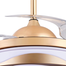Breezelux Alpha 48 Inch Modern Crystal Retractable Luxury Decorative Silent Underlight Invisible Blade Chandelier With Remote Ceiling Fan ( Golden ) image