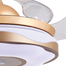 Breezelux Alpha 48 Inch Modern Crystal Retractable Luxury Decorative Silent Underlight Invisible Blade Chandelier With Remote Ceiling Fan ( Golden ) image