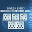 Bundle of 5 Pieces 5 Pin Multi Function Universal Wall Gang Socket - Gang Universal Socket image