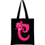 C-Alphabet Flower Canvas Tote Shoulder Bag With Zipper image