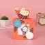 Cartoon Wooden Pencil Holder - Orange - 1 Pcs image