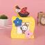 Cartoon Wooden Pencil Holder - Yellow - 1 Pcs image