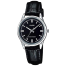 Casio SS Caseback Black Leather Strap Women's Watch image