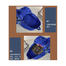 Casual Contrast Color Canvas Backpack - Blue image