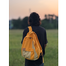 Casual Contrast Color Canvas Backpack Yellow - 1 Pcs image