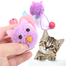 Cat Plush Toy Mouse Head Shape Bell Automatic Feeding Toy 1Pcs image