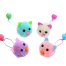 Cat Plush Toy Mouse Head Shape Bell Automatic Feeding Toy 1Pcs image