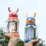 Children's 500ml Cartoon Water Bottle with Straw and Handheld Teapot - 1pc image