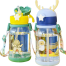 Children's 500ml Cartoon Water Bottle with Straw and Handheld Teapot - 1pc image