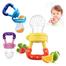 Children's Silicone Fruit and Veggie Nibbler Teether with Mesh Bag - 1pc image
