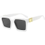 Classic Oversize Square Sunglasses Man Woman White Gold Frame Black Lens image