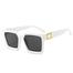 Classic Oversize Square Sunglasses Man Woman White Gold Frame Black Lens image