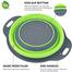 Collapsible Colanders with Handles (2 Pcs. Set) Round Kitchen Sink Strainers Heat-Resistant Silicone Stackable, Space-Saving Design Pasta, Vegetables, Hot Water image