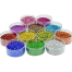 Colourful glitter powder for craft 12pcs set image