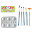 Combo Acrylic Color Fabric Color Fabric Paint Keep Smiling 7 Pcs Mix Brush 1 Set Artists Round Color Platte 1 Pcs image