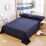 Comfort House Navy Blue Colour Double Size Bed Sheet With 2 Pcs Pillow Cover image