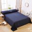 Comfort House Navy Blue Colour Double Size Bed Sheet With 2 Pcs Pillow Cover image