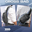 Cross Body Travel Bag With Password Lock Stylish, Lightweight Shoulder Sling Bag For Motorcycle Riders And Daily Use Dark Black 1 Pcs image