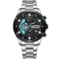 Curren Chronograph Stainless Steel Watch for Men Silver Black (8402 ) image
