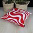 Cushion Cover Red And White 14x14 Inch image