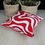 Cushion Cover Red And White 16x16 Inch image