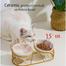 Cute Ceramic Cat Dog Bowl Dish with Iron Stand No Spill Pet Food Water Feeder Cat Ear Shape Cats Small Dogs Pet Bowl image