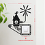 DDecorator Bird on Brown Windmill Switch Socket Wall Sticker image