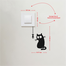 DDecorator Cat Staring At Fish Switch Socket Wall Sticker image