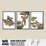 DDecorator Digital Painted Bird Abstract Art (Set of 3) Wall Board and Wall Canvas image