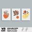 DDecorator Flower And Leaf Abstract Art (Set of 3) Wall Board And Wall Canvas image
