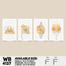 DDecorator Flower And Leaf Abstract Art Wall Board And Wall Canvas - Set of 4 image