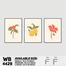 DDecorator Flower And Leaf Abstract Art (Set of 3) Wall Board And Wall Canvas image