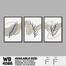 DDecorator Flower And Leaf Abstract Art Wall Board And Wall Canvas - Set of 3 image