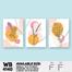 DDecorator Flower And Leaf Abstract Art Wall Board And Wall Canvas - Set of 3 image