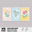 DDecorator Flower And Leaf Abstract Art Wall Board And Wall Canvas - Set of 3 image