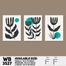 DDecorator Flower And Leaf ArtWork (Set of 3) Wall Board And Wall Canvas image