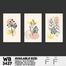 DDecorator Flower And Leaf ArtWork (Set of 3) Wall Board And Wall Canvas image