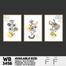 DDecorator Flower And Leaf ArtWork (Set of 3) Wall Board And Wall Canvas image