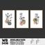 DDecorator Flower And Leaf ArtWork (Set of 3) Wall Board And Wall Canvas image